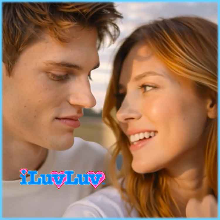 A couple smiling and looking at each other